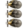 image:imageProbrico Interior Door Knob for Hallway Black Door Knobs Closet Door Knob Passage Door Knob with Round Ball Knob 6 PackSatin Gunmetal