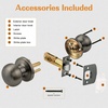 image:imageProbrico Interior Door Knob for Hallway Black Door Knobs Closet Door Knob Passage Door Knob with Round Ball Knob 6 PackSatin Gunmetal