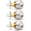 image:imageProbrico Keyed Alike Double Cylinder Deadbolt 2 Side Both Keyed Round Modern Contemporary Deadbolt Door Lock for Interior and Exterior Satin Nickel 2 PackBrushed Nickel