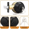 image:imageProbrico Keyed Alike Double Cylinder Deadbolt 2 Side Both Keyed Round Modern Contemporary Deadbolt Door Lock for Interior and Exterior Satin Nickel 2 PackBlack