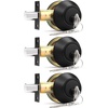 image:imageProbrico Keyed Alike Double Cylinder Deadbolt 2 Side Both Keyed Round Modern Contemporary Deadbolt Door Lock for Interior and Exterior Satin Nickel 2 PackBlack