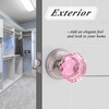 image:imageProbrico NonLocking Door Handles Interior for Hallway and Closet 5 Pack Crystal Door knobs Passage in Round Faceted Diamond Shape Heavy Duty Pink Glass Door Knob with Brushed Nickel Round Rosette