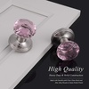 image:imageProbrico NonLocking Door Handles Interior for Hallway and Closet 5 Pack Crystal Door knobs Passage in Round Faceted Diamond Shape Heavy Duty Pink Glass Door Knob with Brushed Nickel Round Rosette