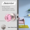 image:imageProbrico NonLocking Door Handles Interior for Hallway and Closet 5 Pack Crystal Door knobs Passage in Round Faceted Diamond Shape Heavy Duty Pink Glass Door Knob with Brushed Nickel Round Rosette