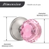 image:imageProbrico NonLocking Door Handles Interior for Hallway and Closet 5 Pack Crystal Door knobs Passage in Round Faceted Diamond Shape Heavy Duty Pink Glass Door Knob with Brushed Nickel Round Rosette