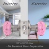 image:imageProbrico NonLocking Door Handles Interior for Hallway and Closet 5 Pack Crystal Door knobs Passage in Round Faceted Diamond Shape Heavy Duty Pink Glass Door Knob with Brushed Nickel Round Rosette