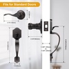 image:imageProbrico Oil Rubbed Bronze Front Door Handle Entry Door Handleset Exterior Door Handle with Wave Lever Keyless Door Handles Entrance Door Handle with Reversible Handed Lever1PackOil Rubbed Bronze