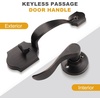 image:imageProbrico Oil Rubbed Bronze Front Door Handle Entry Door Handleset Exterior Door Handle with Wave Lever Keyless Door Handles Entrance Door Handle with Reversible Handed Lever1PackOil Rubbed Bronze