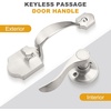 image:imageProbrico Oil Rubbed Bronze Front Door Handle Entry Door Handleset Exterior Door Handle with Wave Lever Keyless Door Handles Entrance Door Handle with Reversible Handed Lever1PackSatin Nickel