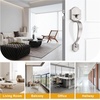 image:imageProbrico Oil Rubbed Bronze Front Door Handle Entry Door Handleset Exterior Door Handle with Wave Lever Keyless Door Handles Entrance Door Handle with Reversible Handed Lever1PackSatin Nickel