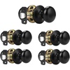 image:imageProbrico Passage Door Knobs Without Key Black Closet Door Knobs Interior Keyless Door Knob NoLocking Door Knobs 10 PackBlack