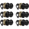 image:imageProbrico Passage Door Knobs Without Key Black Closet Door Knobs Interior Keyless Door Knob NoLocking Door Knobs 10 PackBlack