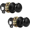 image:imageProbrico Passage Door Knobs Without Key Black Closet Door Knobs Interior Keyless Door Knob NoLocking Door Knobs 10 PackBlack