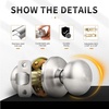 image:imageProbrico Passage Door Knobs Without Key Black Closet Door Knobs Interior Keyless Door Knob NoLocking Door Knobs 10 PackBrushed Nickel