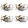 image:imageProbrico Passage Door Knobs Without Key Black Closet Door Knobs Interior Keyless Door Knob NoLocking Door Knobs 10 PackBrushed Nickel