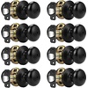 image:imageProbrico Privacy Door Knobs Black Round Ball Door Knobs Interior Door Knobs Bedroom Bathroom Door knobs Locking Door Knob Without Key 10 PackBlack