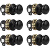 image:imageProbrico Privacy Door Knobs Black Round Ball Door Knobs Interior Door Knobs Bedroom Bathroom Door knobs Locking Door Knob Without Key 10 PackBlack