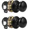 image:imageProbrico Privacy Door Knobs Black Round Ball Door Knobs Interior Door Knobs Bedroom Bathroom Door knobs Locking Door Knob Without Key 10 PackBlack