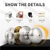 image:imageProbrico Privacy Door Knobs Black Round Ball Door Knobs Interior Door Knobs Bedroom Bathroom Door knobs Locking Door Knob Without Key 10 PackBrushed Nickel