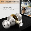 image:imageProbrico Privacy Door Knobs Black Round Ball Door Knobs Interior Door Knobs Bedroom Bathroom Door knobs Locking Door Knob Without Key 10 PackBrushed Nickel