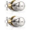 image:imageProbrico Privacy Door Knobs Black Round Ball Door Knobs Interior Door Knobs Bedroom Bathroom Door knobs Locking Door Knob Without Key 10 PackBrushed Nickel