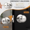 image:imageProbrico Privacy Door Knobs Black Round Ball Door Knobs Interior Door Knobs Bedroom Bathroom Door knobs Locking Door Knob Without Key 10 PackBrushed Nickel