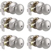 image:imageProbrico Privacy Door Knobs Black Round Ball Door Knobs Interior Door Knobs Bedroom Bathroom Door knobs Locking Door Knob Without Key 10 PackBrushed Nickel