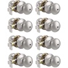 image:imageProbrico Privacy Door Knobs Black Round Ball Door Knobs Interior Door Knobs Bedroom Bathroom Door knobs Locking Door Knob Without Key 10 PackBrushed Nickel