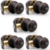 image:imageProbrico Privacy Door Knobs Black Round Ball Door Knobs Interior Door Knobs Bedroom Bathroom Door knobs Locking Door Knob Without Key 10 PackOil Rubbed Bronze