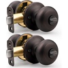 image:imageProbrico Privacy Door Knobs Black Round Ball Door Knobs Interior Door Knobs Bedroom Bathroom Door knobs Locking Door Knob Without Key 10 PackOil Rubbed Bronze