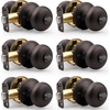 image:imageProbrico Privacy Door Knobs Black Round Ball Door Knobs Interior Door Knobs Bedroom Bathroom Door knobs Locking Door Knob Without Key 10 PackOil Rubbed Bronze