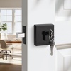 image:imageProbrico Satin Nickel Single Cylinder DeadboltKeyed One Side Deadbolt LockResidential Security Square Door Lock for Interior and Exterior2PackBlack