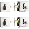 image:imageProbrico Satin Nickel Single Cylinder DeadboltKeyed One Side Deadbolt LockResidential Security Square Door Lock for Interior and Exterior2PackSatin Nickel