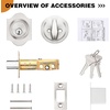 image:imageProbrico1 Pack Combo Packs Single Cylinder Deadbolts Satin Nickel Keyed Different Exterior Lockset Handleset for Entrance Door and Front Gate AntiTheft Keyway Key Hardware 3 Keys