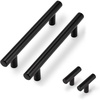 image:imageProbrico 15 Pack Flat Black Single Hole Cabinet Knobs 2 Drawer Handle Pulls amp 30 Pack  5 Cabinet Pulls Black Stainless Steel Kitchen Drawer Pulls Cabinet Pulls