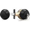image:imageProbrico 2 Pack Black Double Cylinder Deadbolt Lock Round Keyed Both Side Door LockKeyed AlikeBlack
