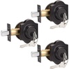 image:imageProbrico 3 Pack Single Cylinder Deadbolts BlackKeyed Different Exterior Lockset Handleset for Entrance Door and Front Gate AntiTheft Keyway Key Hardware 3 KeysOil Rubbed Bronze
