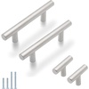 image:imageProbrico 30 Pack 3 Inch Euro T Bar Cabinet Pulls and 10 Pack Single Hole Cabinet Knobs Bundle Stainless Steel Kitchen Cabinet Handles Satin Nickel Drawer Pulls Knobs