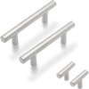 image:imageProbrico 30 Pack 3 Inch Euro T Bar Cabinet Pulls and 30 Pack Single Hole Cabinet Knobs Bundle Stainless Steel Kitchen Cabinet Handles Satin Nickel Drawer Pulls Knobs