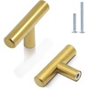 image:imageProbrico 5 Pack 2 Overall Length Cabinet Knobs Modern Cabinet Hardware T Bar Knobs Dresser Pulls Bathroom Gold Cabinet Drawer Handles