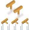 image:imageProbrico 5 Pack Gold Cabinet Knobs Square T Bar Single Hole Drawer Pulls2 Inch Hole Center Dresser Handles Furniture HardwareStainless Steel Cupboard Handles Hardware for Kitchen Bathroom