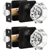 image:imageProbrico Crystal Door Knobs with Lock Octagon Shape Heavy Duty Glass Privacy Knobs for Bed and Bath with Black Round Rosette 2 Pack