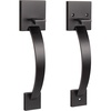 image:imageProbrico Double Sided Oil Rubbed Bronze Front Door HandleExteriorInterior Keyless Square Front Door HandlesetEntry Handleset with No Lock1PackOil Rubbed Bronze