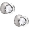image:imageProbrico Dummy Door Knobs Interior 2 Pack Crystal Door Knobs for HallwayCloset Heavy Duty NonTurning Glass Door Knob with Brushed Nickel Round Rosette