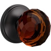 image:imageProbrico Half Dummy Door Knob Interior for HallwayCloset 1 Pack NonTurning Single Dummy Crystal Door Knobs Diamond Dark Brown Glass Door Knobs with Black Round Rosette