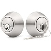 image:imageProbrico Keyed Alike Double Cylinder Deadbolt 2 Side Both Keyed Round Modern Contemporary Deadbolt Door Lock for Interior and Exterior Satin Nickel 2 PackBrushed Nickel
