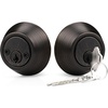 image:imageProbrico Keyed Alike Double Cylinder Deadbolt 2 Side Both Keyed Round Modern Contemporary Deadbolt Door Lock for Interior and Exterior Satin Nickel 2 PackOil Rubbed Bronze