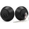 image:imageProbrico Keyed Alike Double Cylinder Deadbolt 2 Side Both Keyed Round Modern Contemporary Deadbolt Door Lock for Interior and Exterior Satin Nickel 2 PackBlack