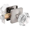 image:imageProbrico Passage Door Handle for Hallways and Closets 1 Pack Octagon Diamond Shape Crystal Door Knob Heavy Duty Glass Door Knobs Interior with Brushed Nickel Square Rosette