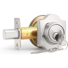 image:imageProbrico1 Pack Combo Packs Single Cylinder Deadbolts Satin Nickel Keyed Different Exterior Lockset Handleset for Entrance Door and Front Gate AntiTheft Keyway Key Hardware 3 Keys
